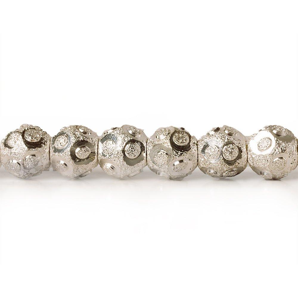 6mm Sterling Silver Plated Brass Circle Stardust Rounds 8 inch 37 beads