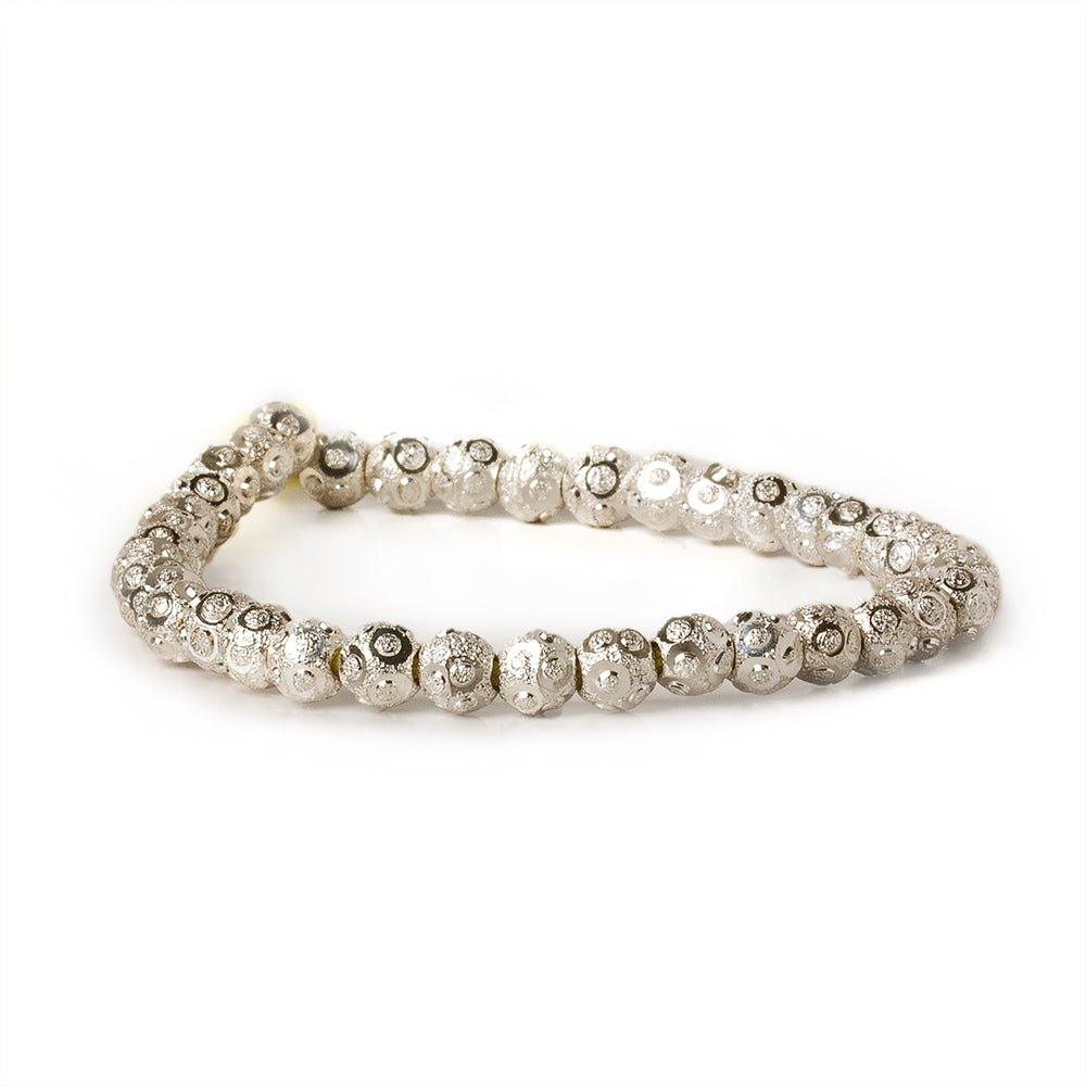 6mm Sterling Silver Plated Brass Circle Stardust Rounds 8 inch 37 beads