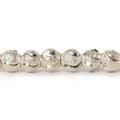 6mm Sterling Silver Plated Brass Half Moon Stardust Rounds 8 inch 37 beads