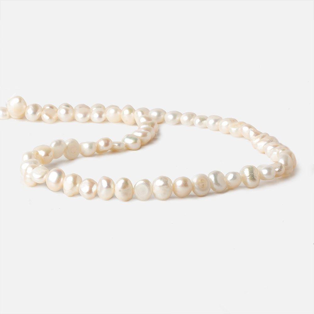 6x5-8x7mm Off White Baroque Freshwater Pearl 16 inch 64 pcs