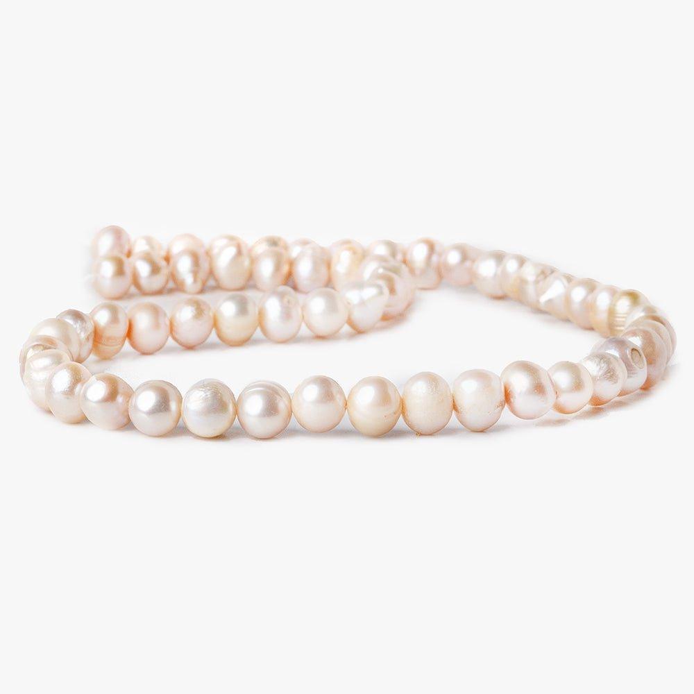 6x5mm - 7x6mm Pale Pink Baroque Freshwater Pearls 14 inch 60 beads