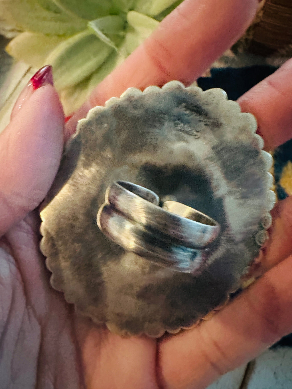 Handcrafted Sterling Silver, Queen Pink Conch & Turquoise Adjustable Cluster Ring