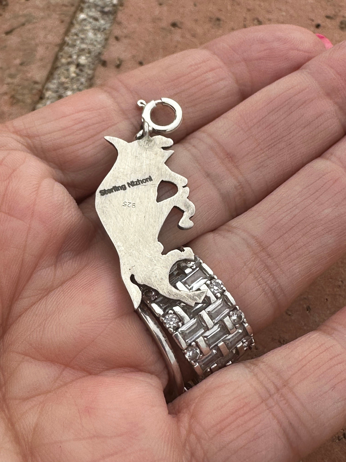 Sterling Silver Turquoise Southwest Bull Charm