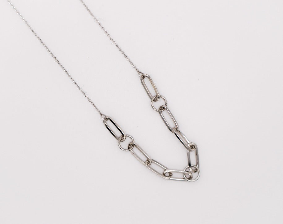 Silver Serenity Chain Necklace – Luxury Silver Statement Necklace