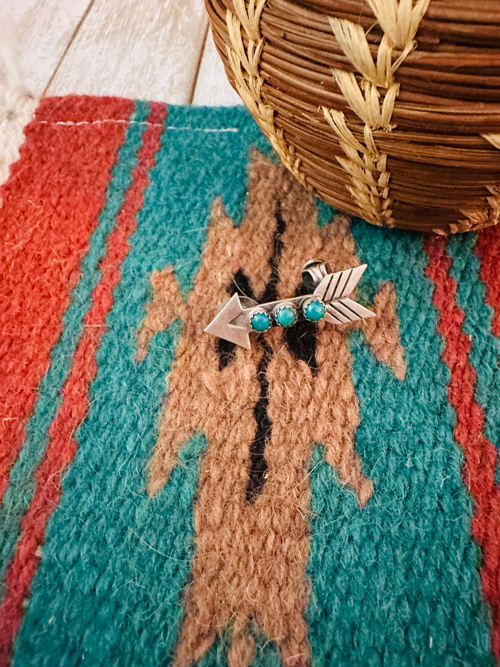 Handcrafted Turquoise & Sterling Silver Arrow Earring