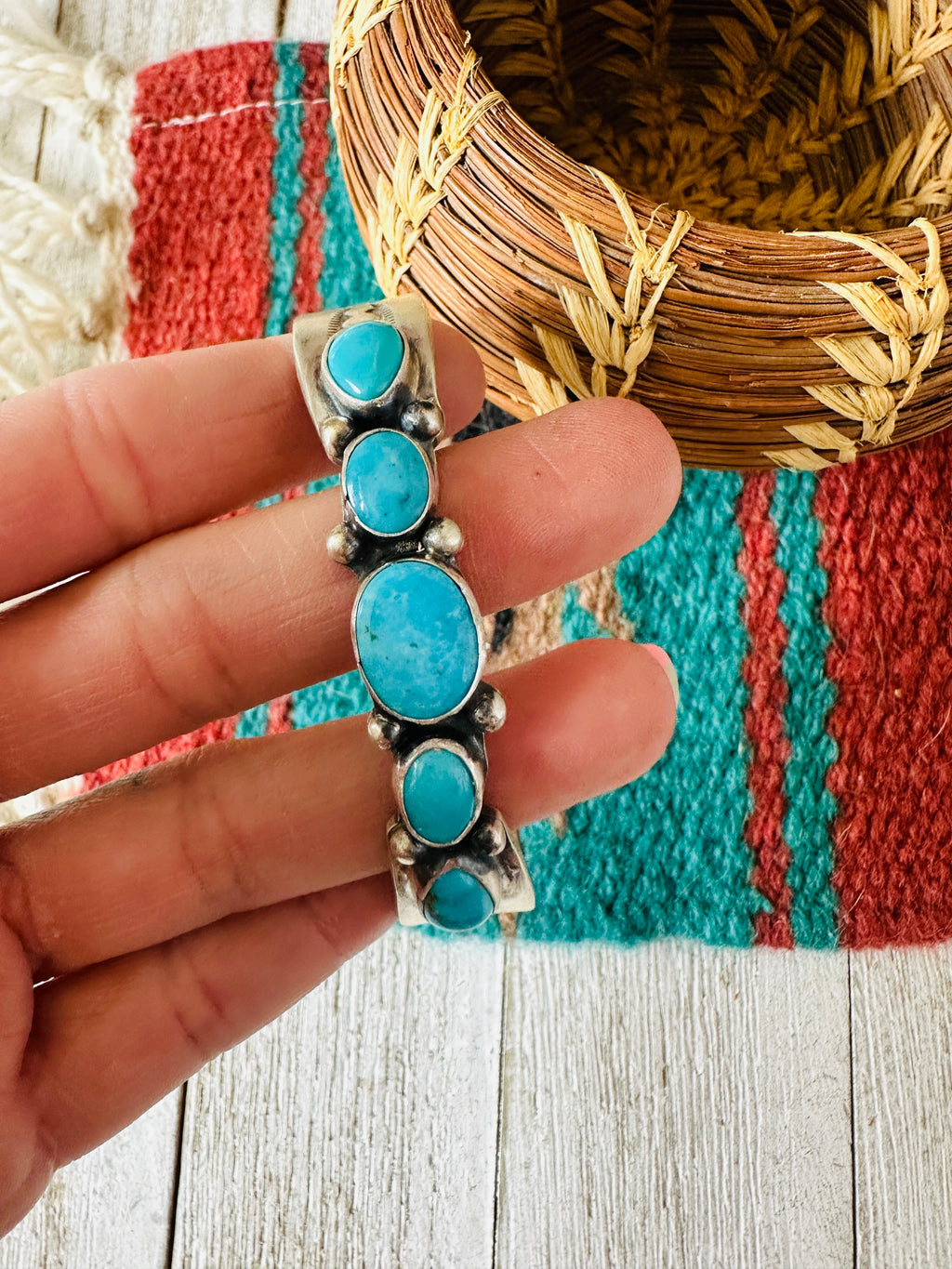 Handcrafted Turquoise & Sterling Silver Cuff Bracelet