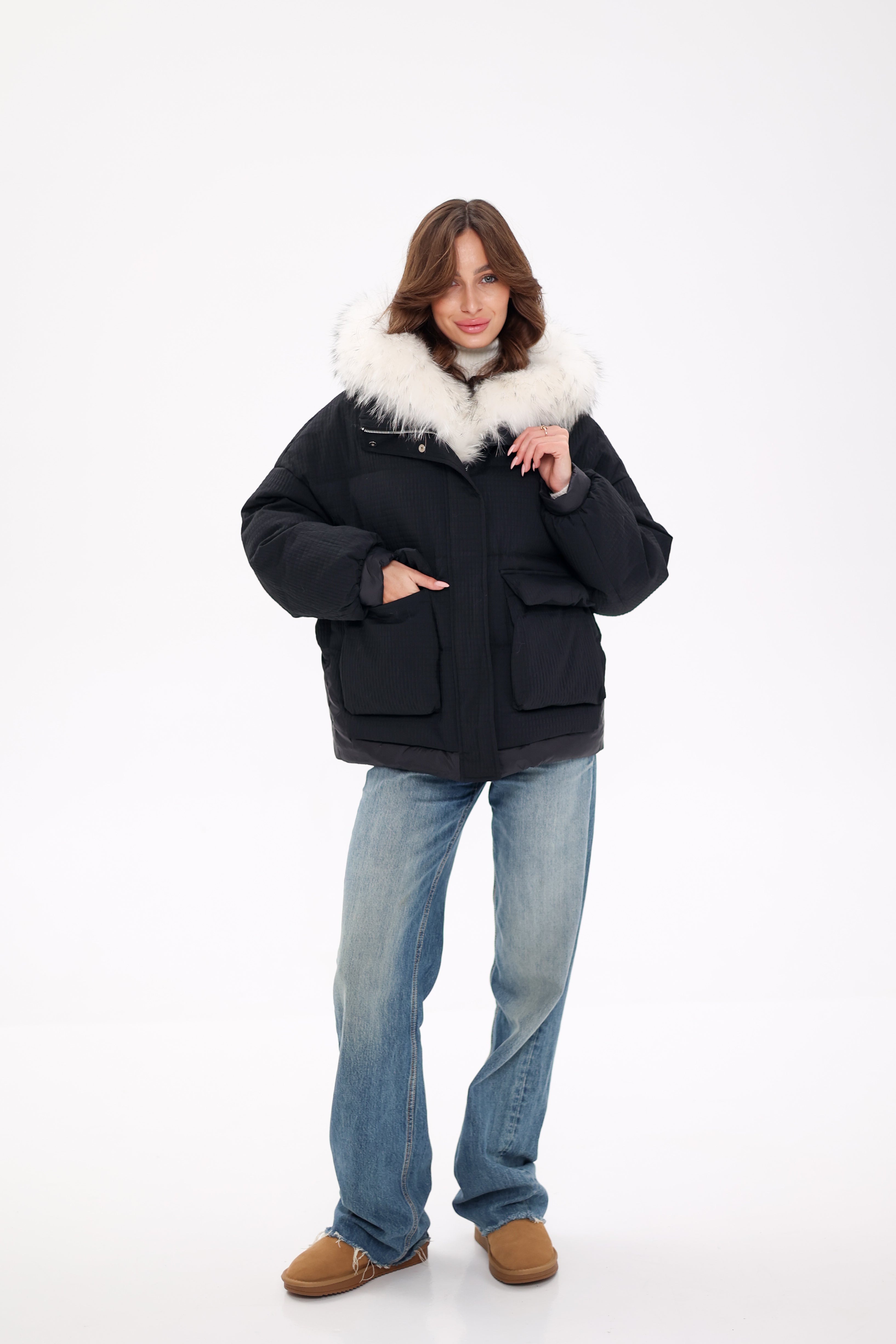 Genuine Arctic Fox Fur Down Fill Parka
