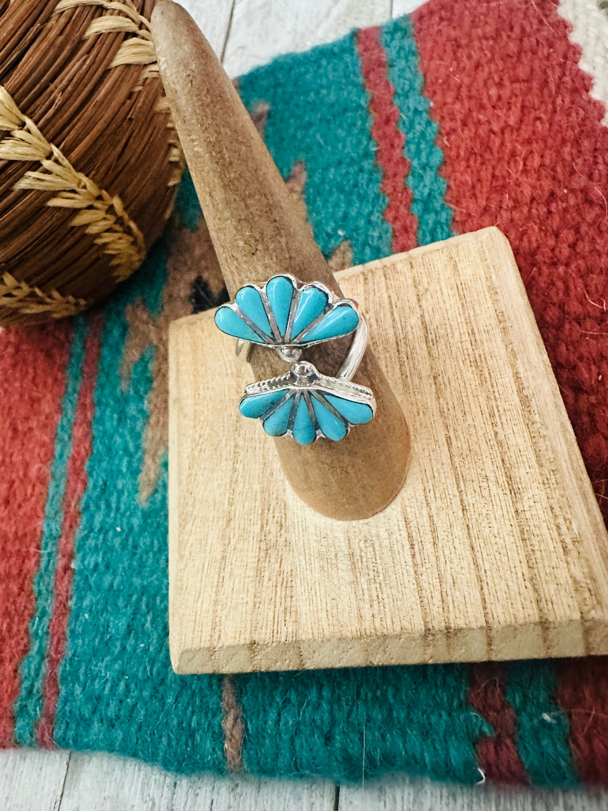 Handcrafted Sterling Silver & Turquoise Adjustable Ring