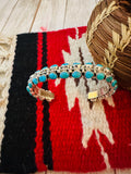Turquoise Double Row Cluster Cuff Bracelet /