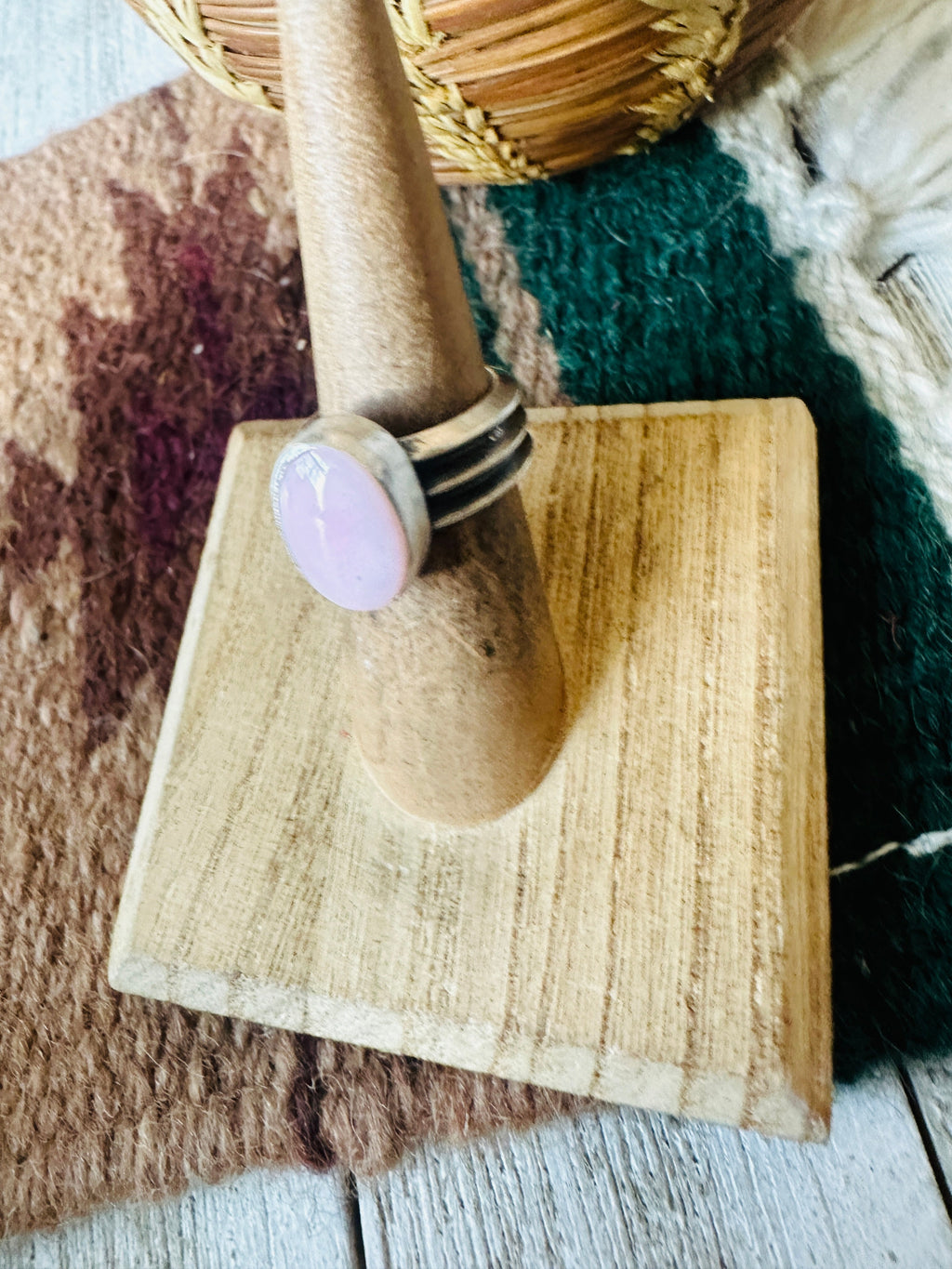 Handcrafted Sterling Silver & Queen Pink Conch Shell Ring