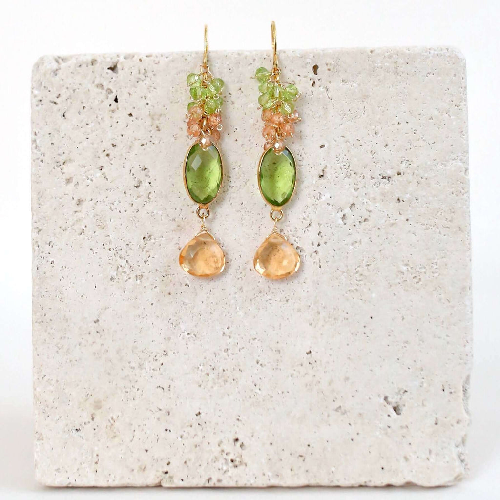 Bezel Cluster Earrings