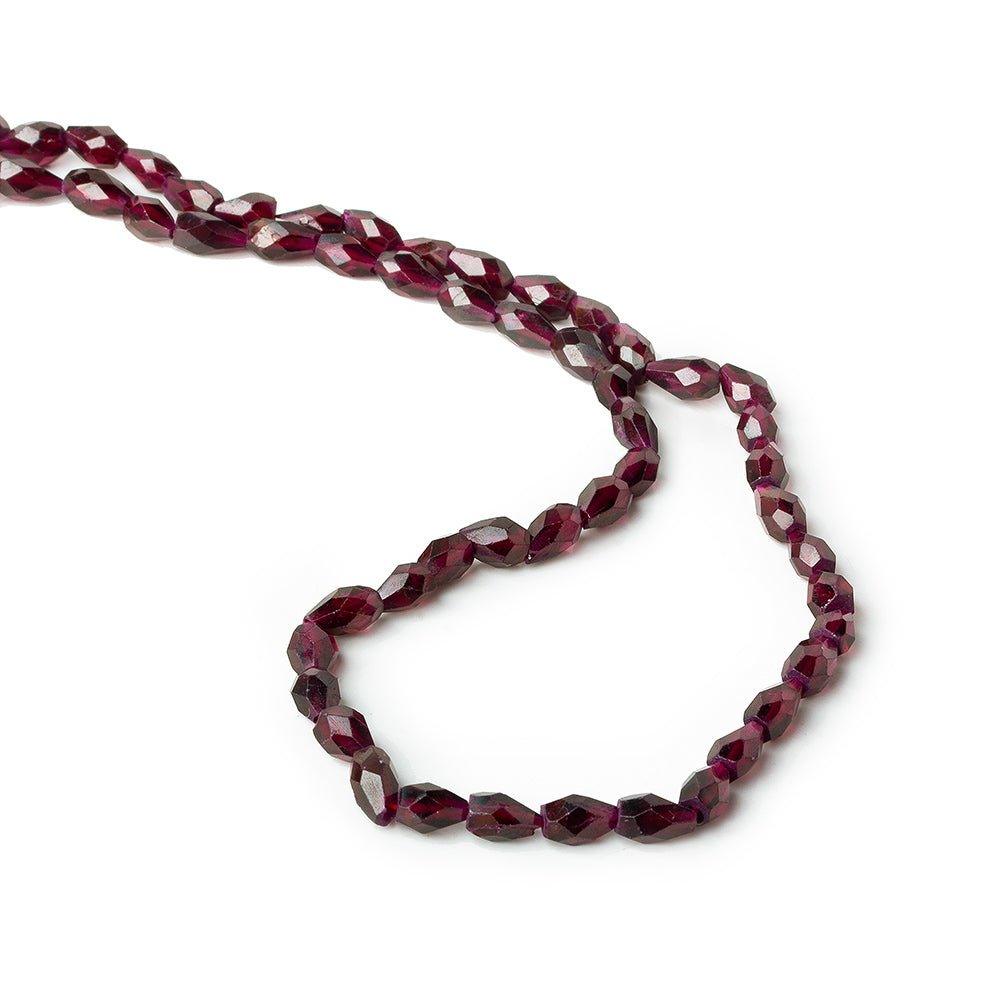 7mm Garnet Faceted Staight Drilled Teardrop Beads, 14 inch