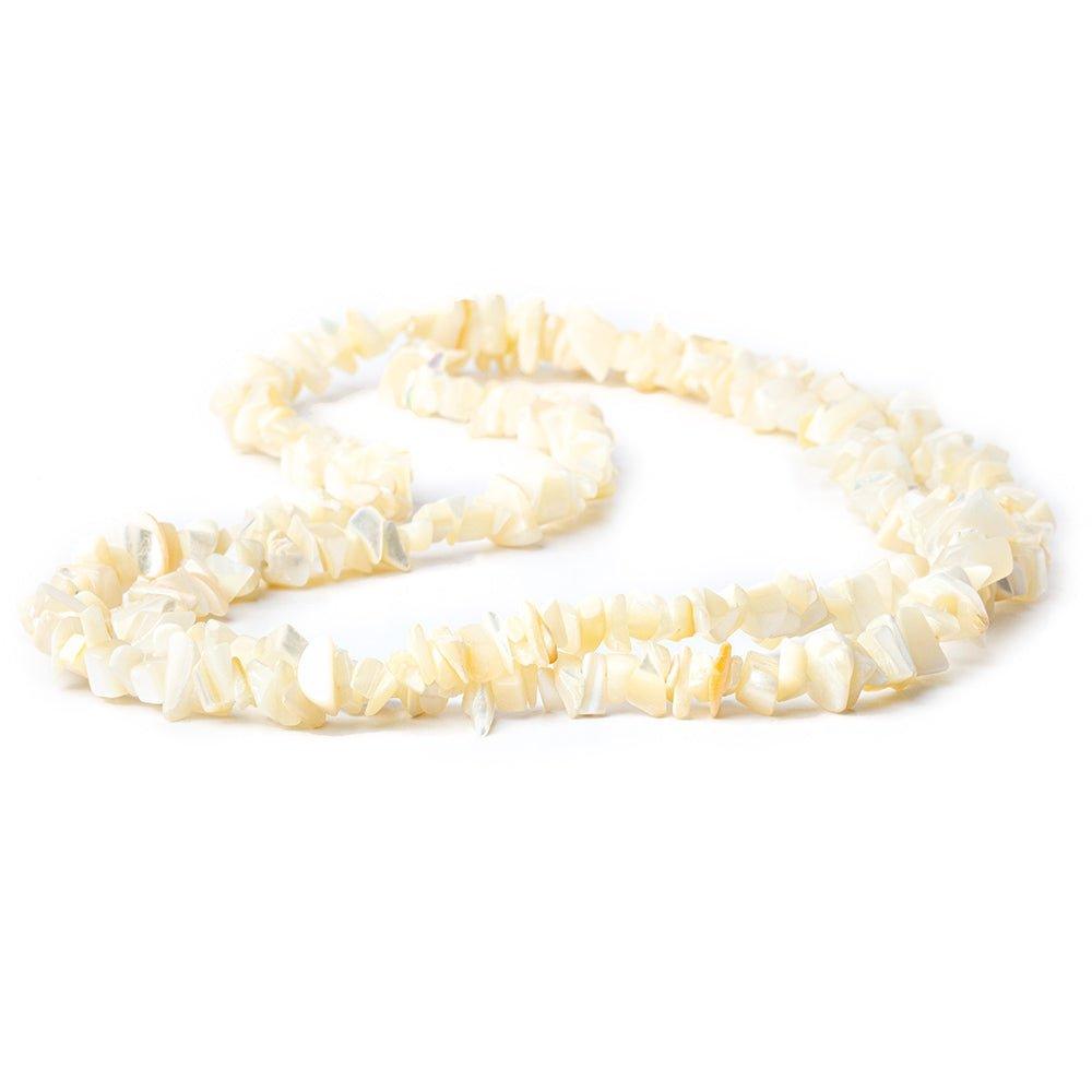 7mm Mother of Pearl Chip Beads, 36 inch