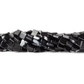 7mm Snowflake Obsidian Plain Square Beads, 14 inch