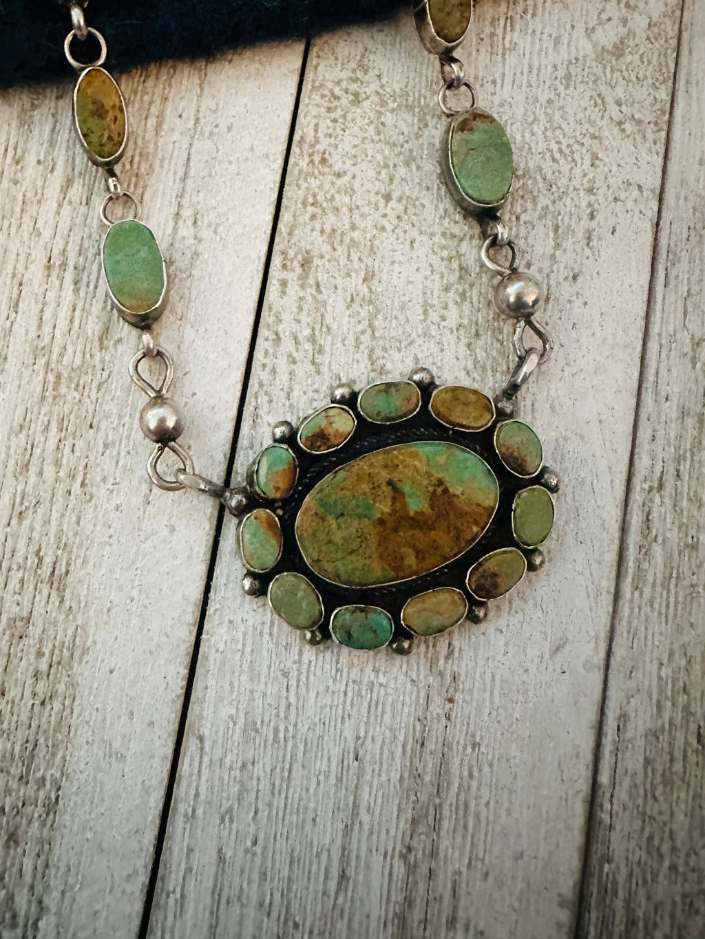 Handcrafted Sterling Silver & Royston Turquoise Necklace by Jacqueline Silver