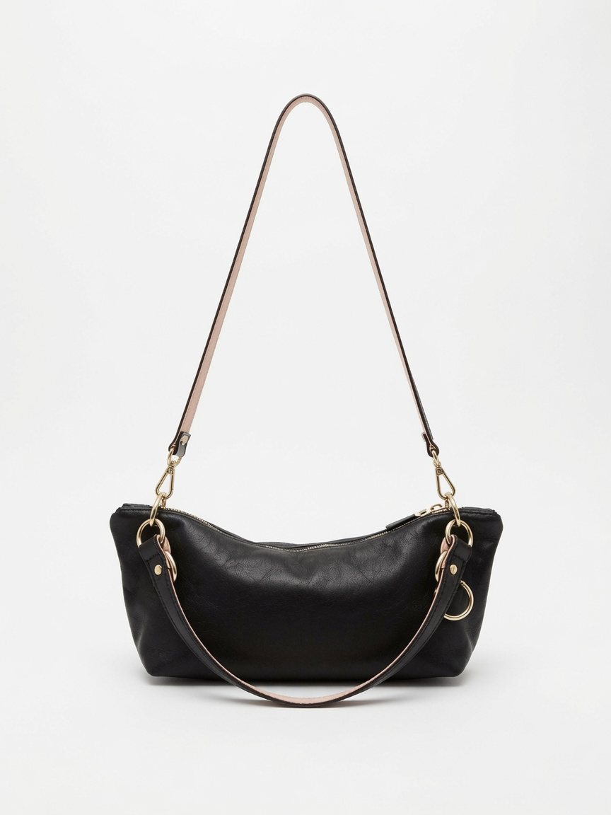 Blair-East West Shoulder Bag, Black Leather