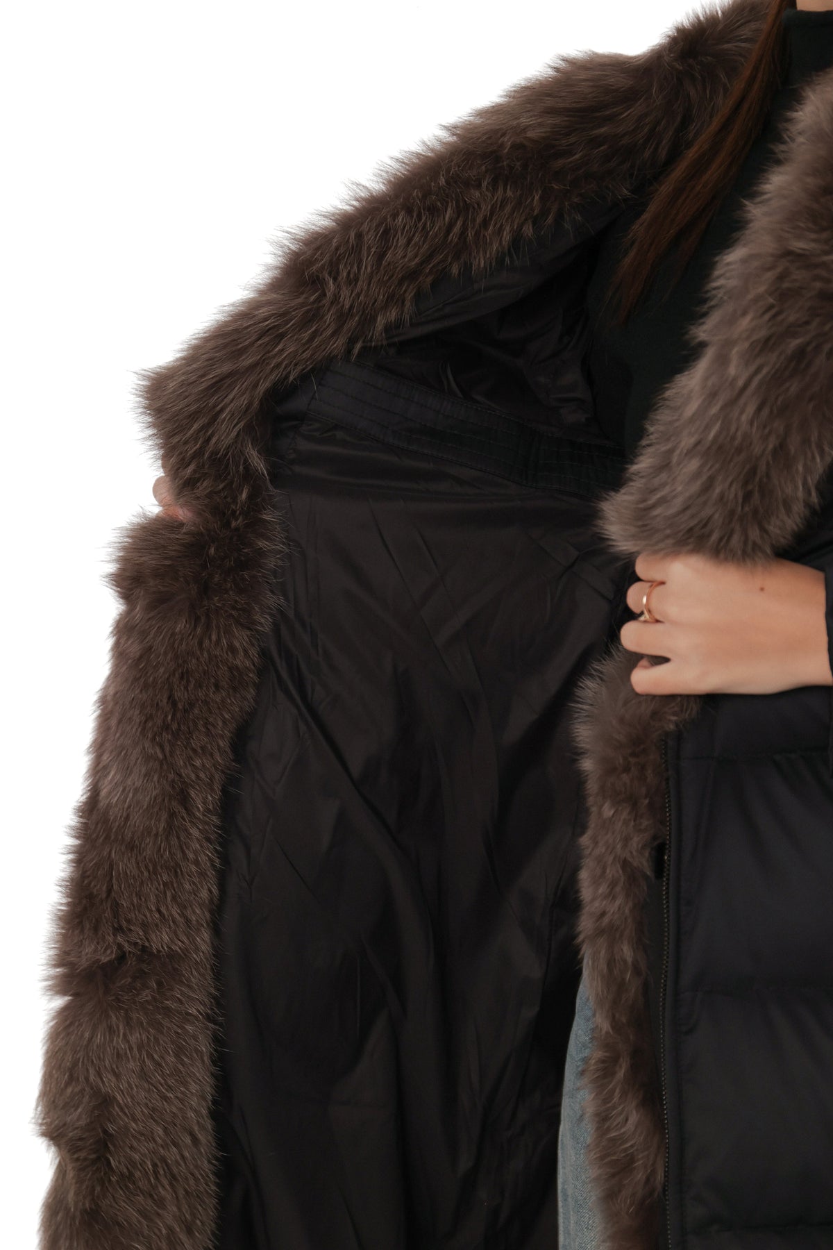 Genuine Polar Fox Fur Down Fill Parka