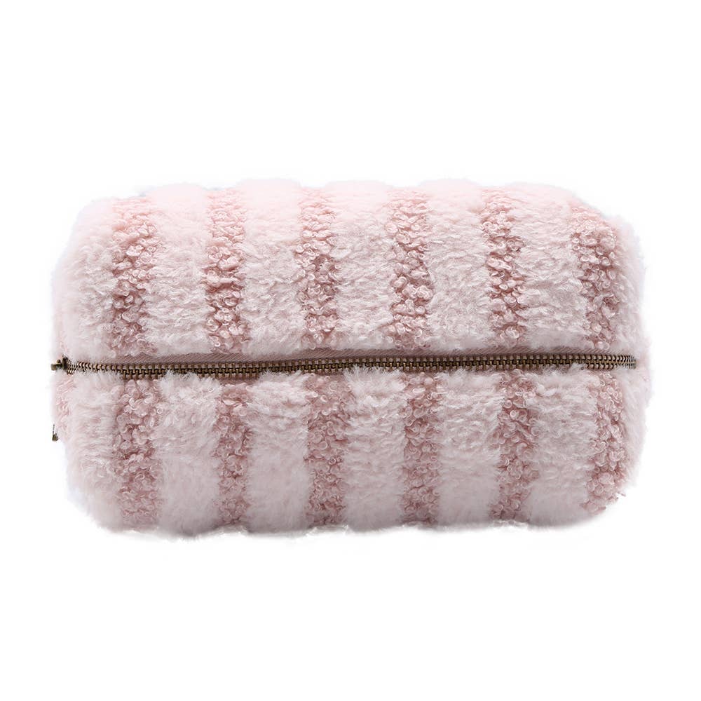 Stripe Sherpa Pouch Bag
