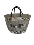 Balance Stripes Handmade Sisal Beach Market Sustainable Straw Basket Tote Bag
