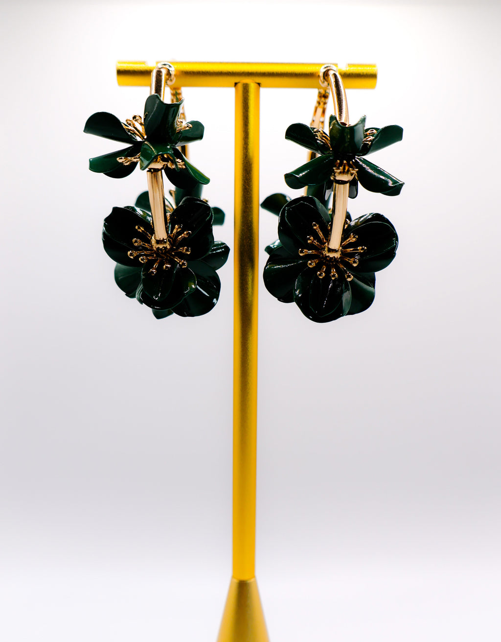 Floral Luxe Hoops – Gold Flower Hoop Earrings