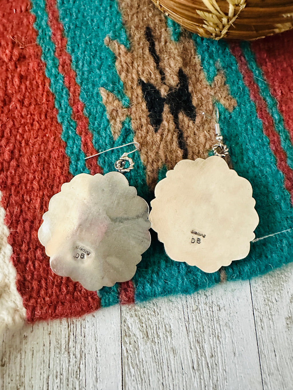 Handcrafted Mother of Pearl & Sterling Silver Dangle Earrings