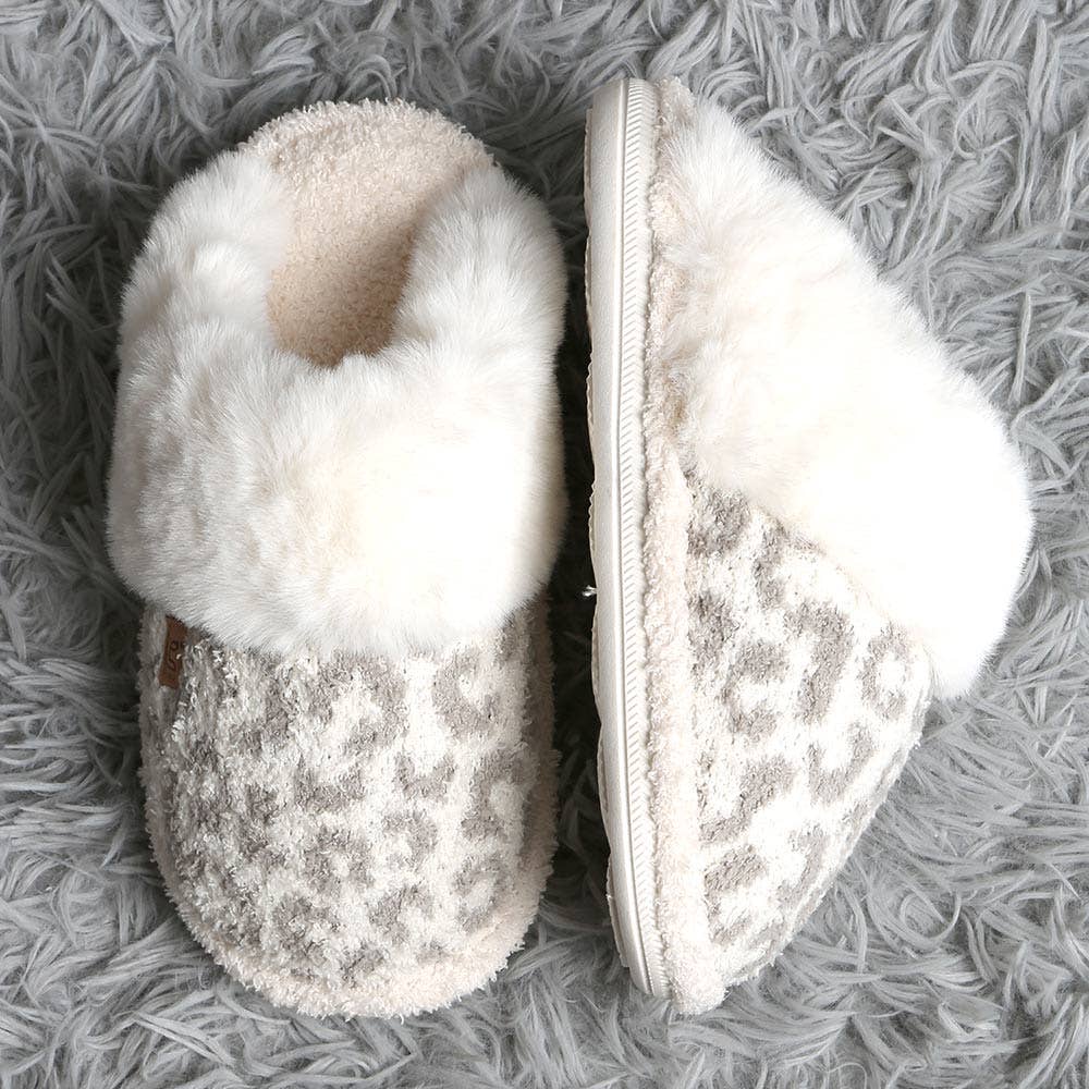Leopard Faux Fur Soft Indoor Slippers