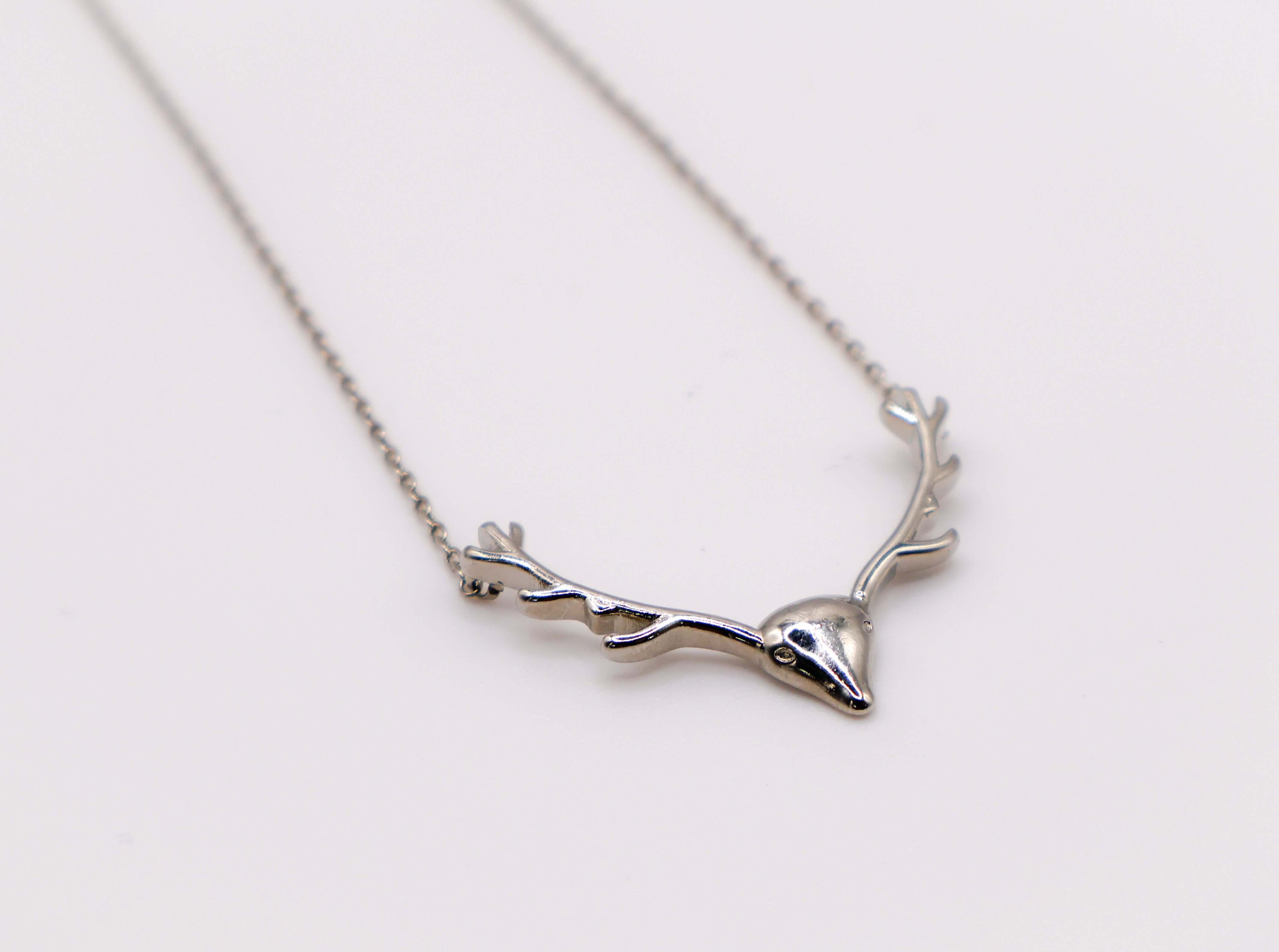 Enchanted Antler Charm Necklace | Nature-Inspired Elegance