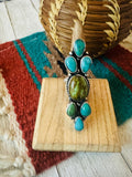 Handcrafted Turquoise & Sterling Silver Adjustable Statement Ring