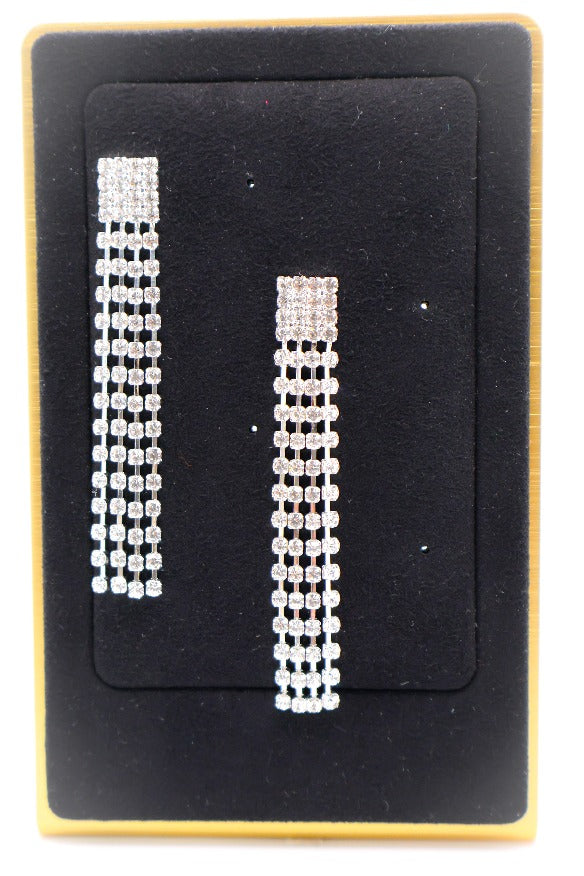 Dazzling Cascade Faux Diamond Earrings - Elevate Elegance
