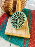 Handcrafted Turquoise & Sterling Silver Adjustable Cluster Ring