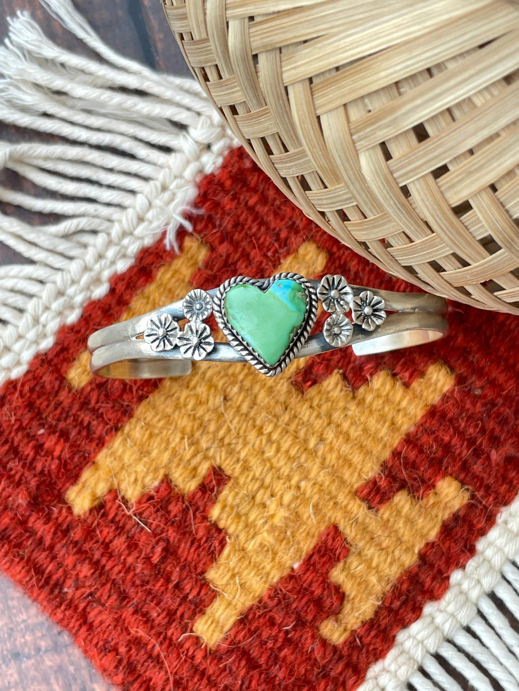 Handmade Sterling Silver Sonoran Mountain Turquoise Adjustable Cuff