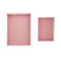 Wood Scalloped Trays in Pink