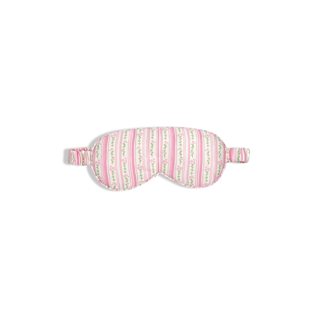 Pink Rose Stripe Satin Sleep Eye Mask