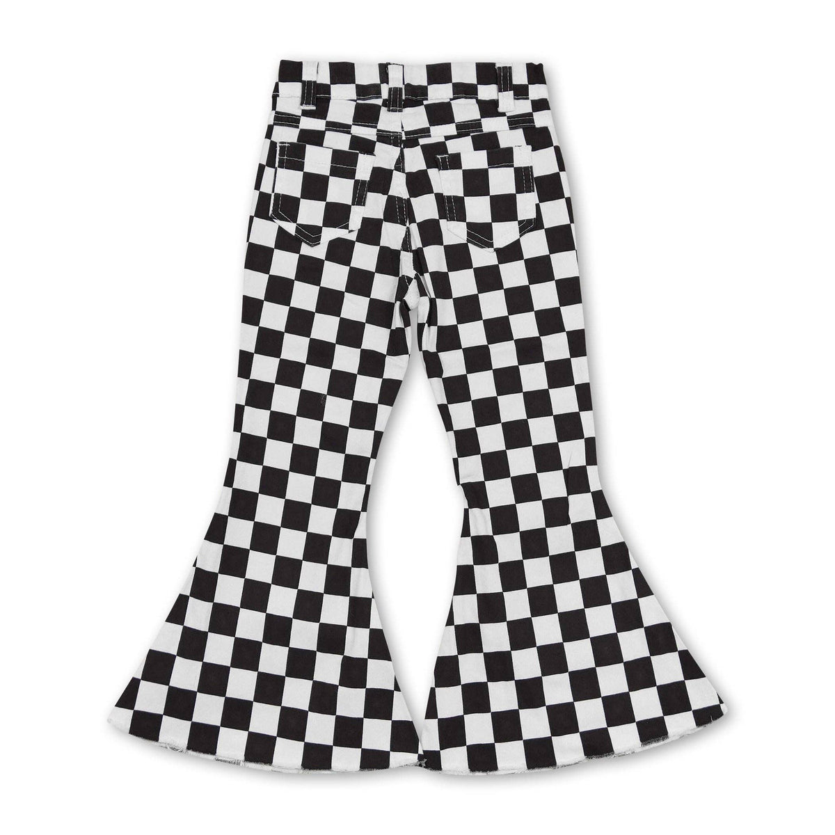Black and White Checkered Bell Bottoms