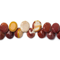 8mm Mookaite Jasper Top Drilled Faceted Oval Beads, 8 inch