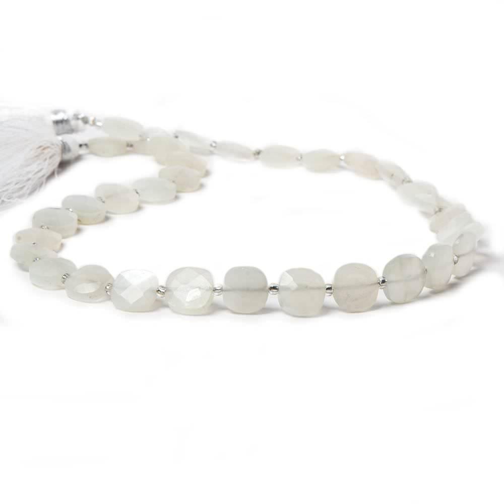 8mm Off White Moonstone faceted pillow beads 14 inch 30 pieces