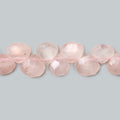 8mm Rose Quartz Faceted Heart Beads, 14 inch