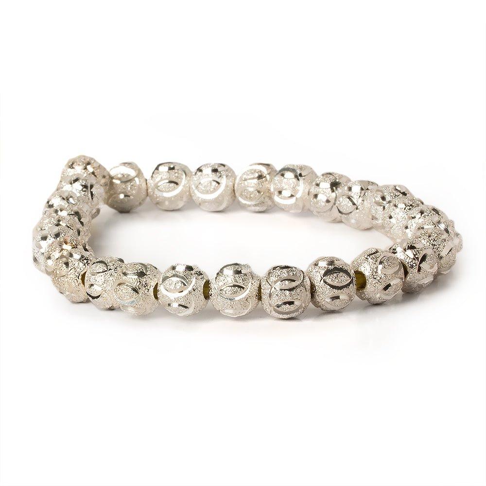 8mm Sterling Silver Plated Brass Circle Stardust Rounds 8 inch 27 beads