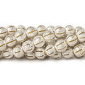 8mm Sterling Silver Plated Brass Stripe Stardust Rounds 8 inch 27 beads