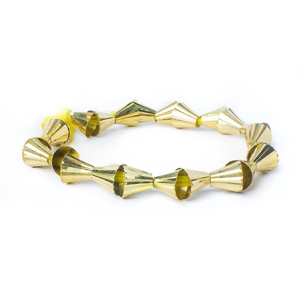 8mm Brass Fluted Cones 8 inch 26 beads