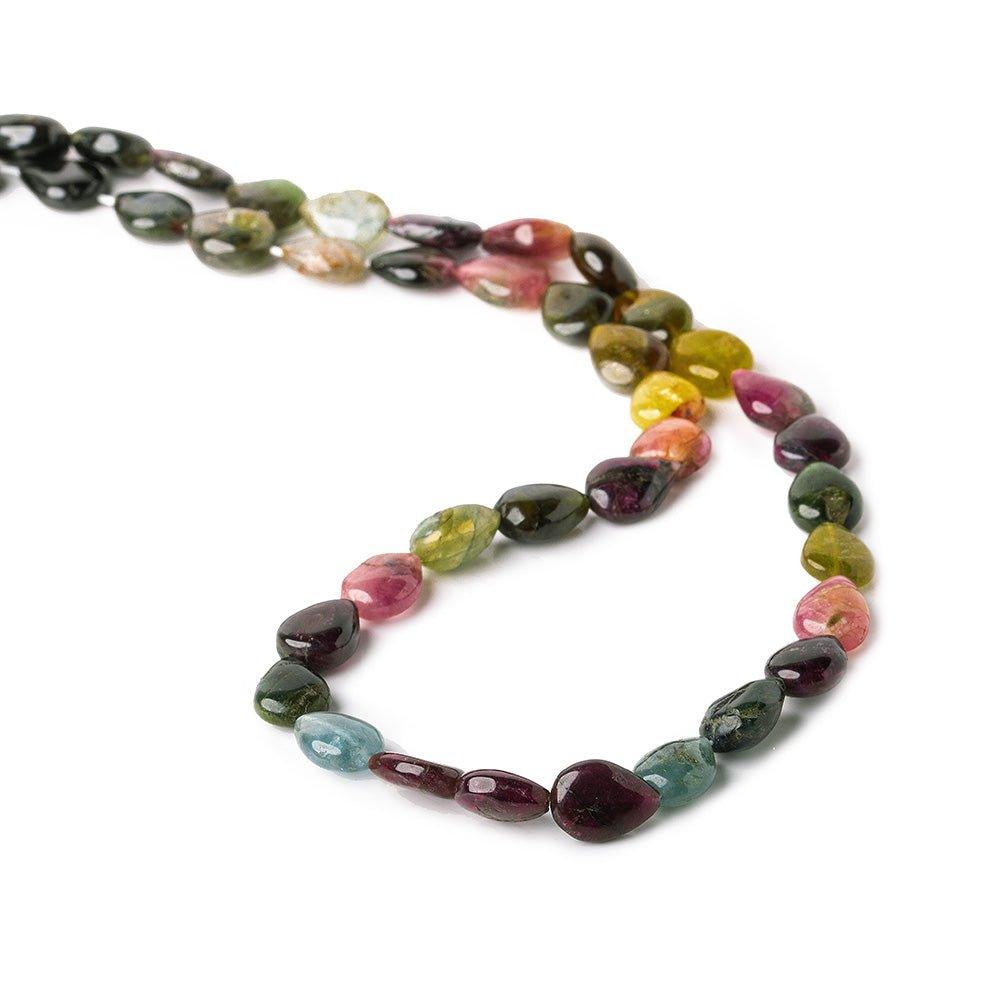 8x6-12x8mm Multi Color Tourmaline Plain Pears 39 beads 15 inch