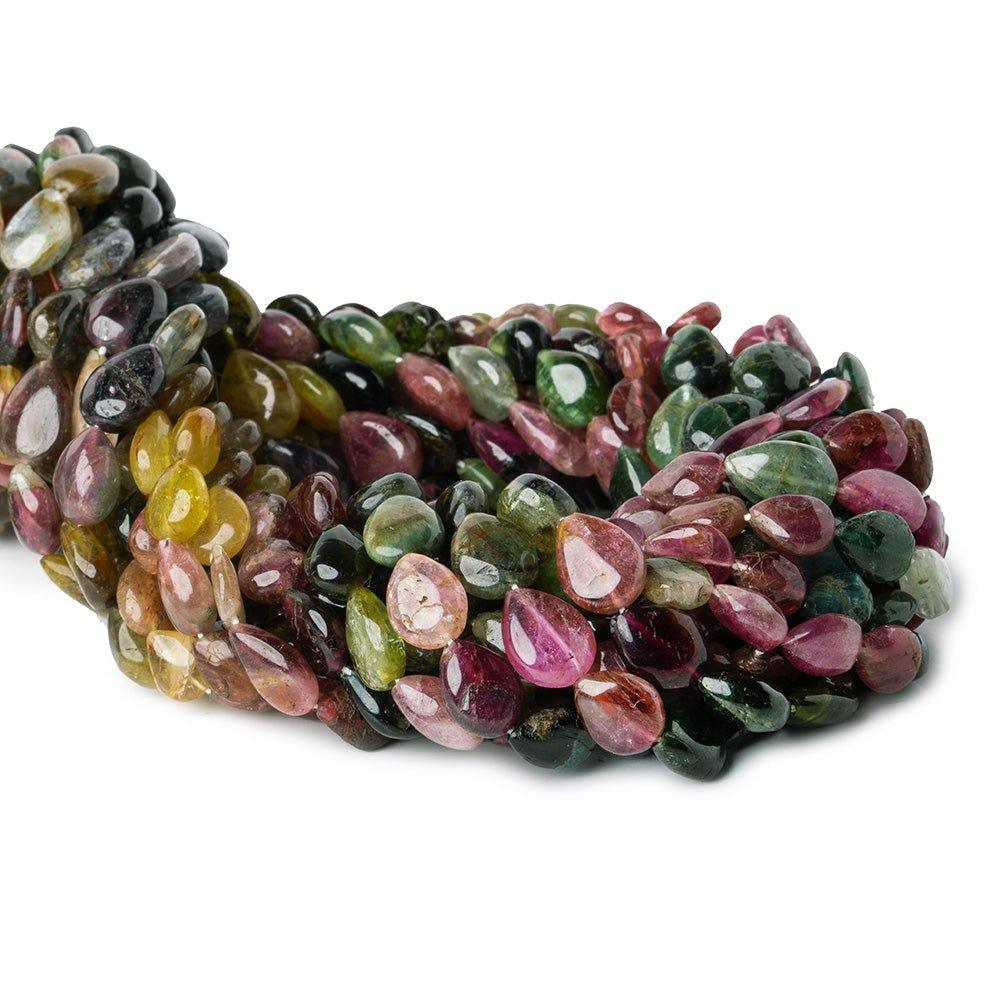 8x6-12x8mm Multi Color Tourmaline Plain Pears 39 beads 15 inch