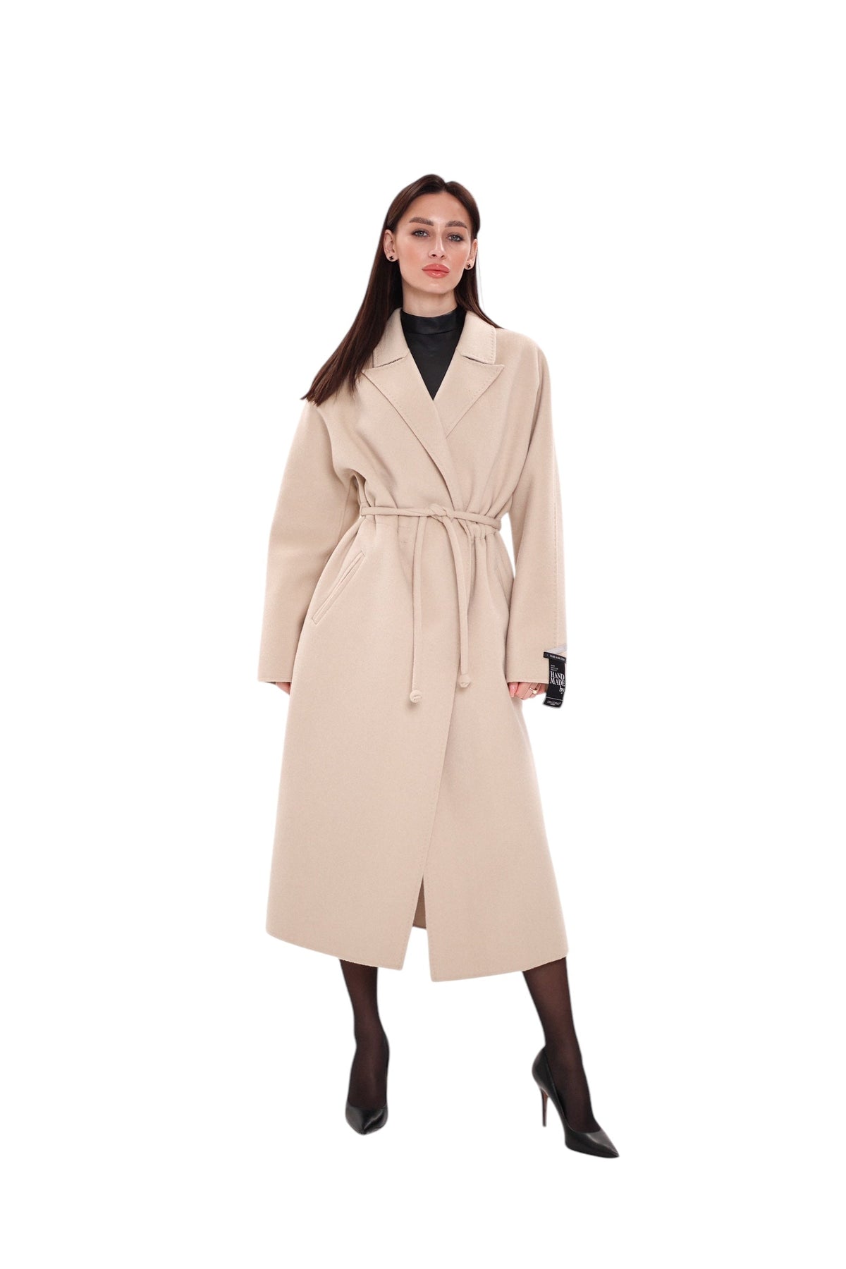 Margaret Premium Lana Wool Cashmere Coat in Royal Creme