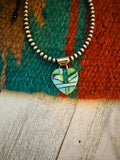 Handcrafted Turquoise & Sterling Silver Inlay Heart Pendant