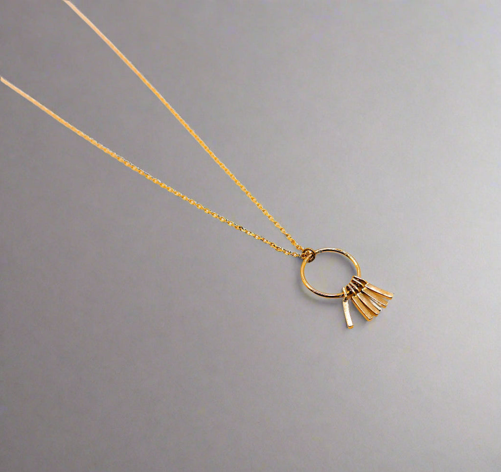 Golden Wind Chimes Pendant Necklace