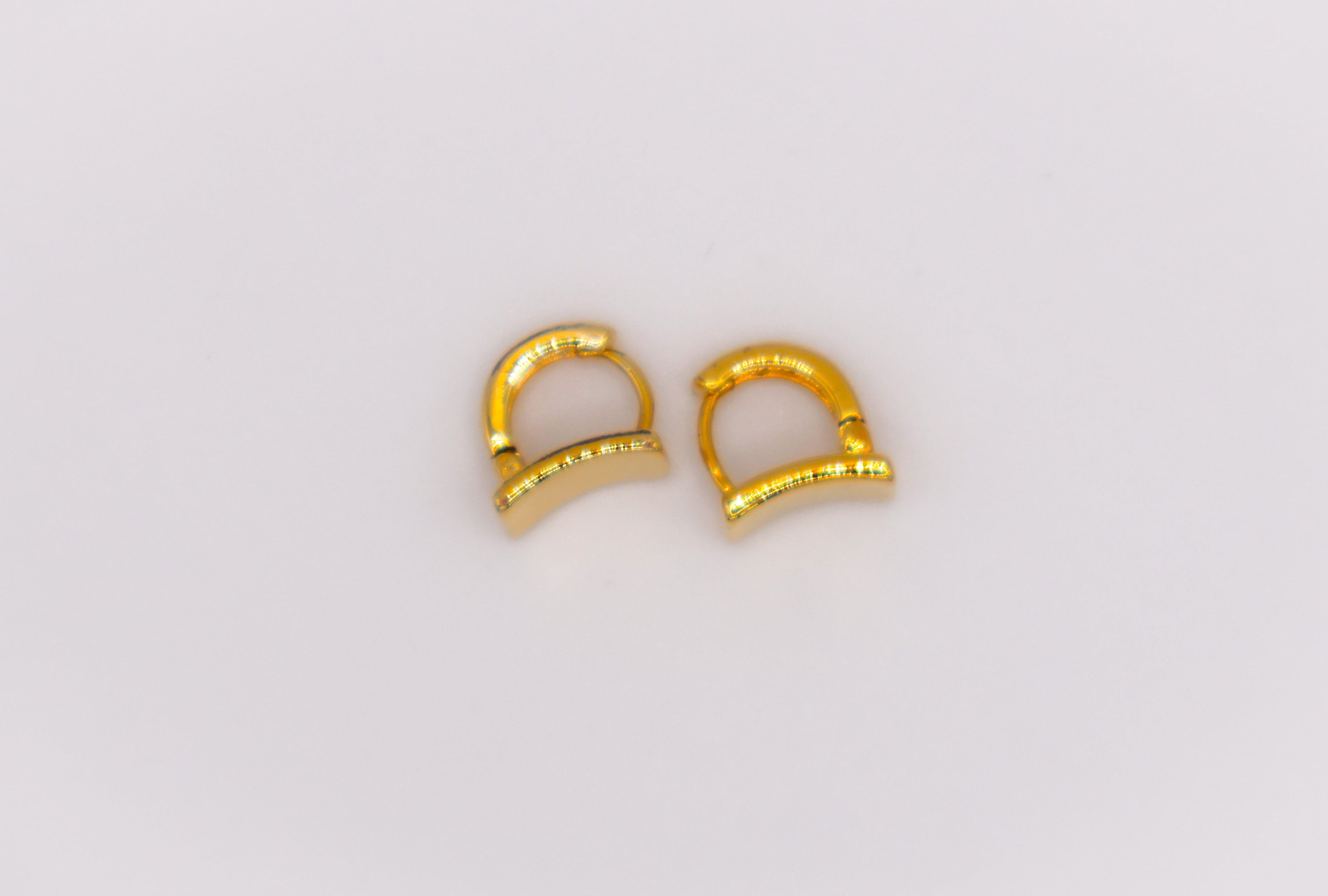 Golden Lock Rectangle Earrings – Elegant Gold-Plated Jewelry for Women