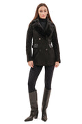 Genuine Mink Fur Eco Suede Jacket