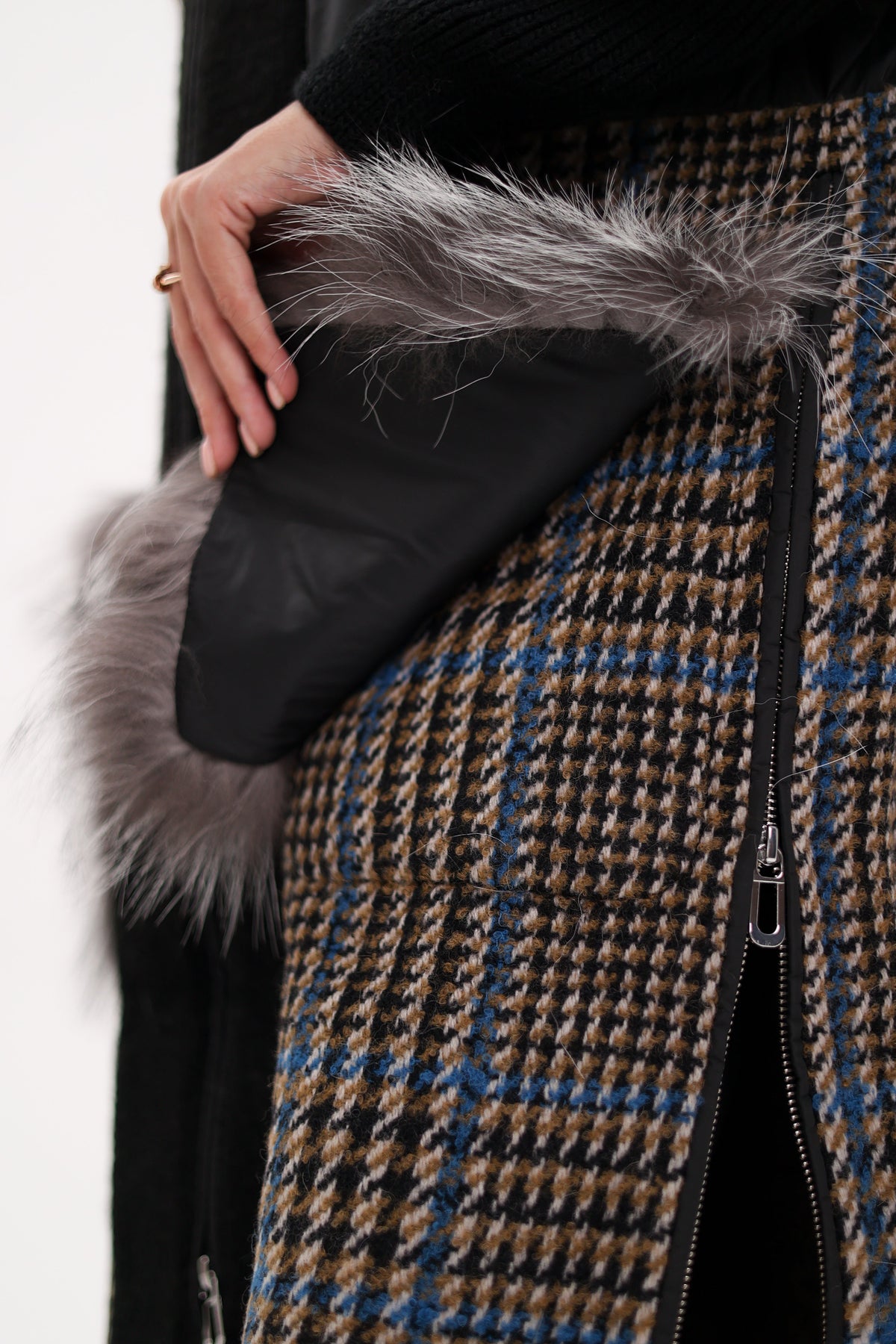 Saga®Furs Silver Fox Wool Cashmere Coat