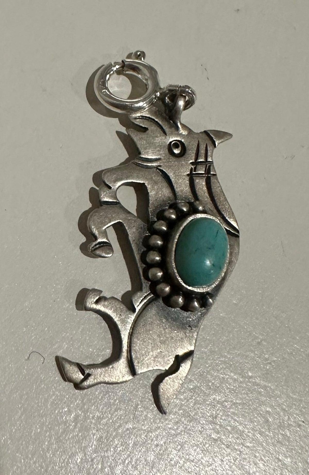 Sterling Silver Turquoise Southwest Bull Charm