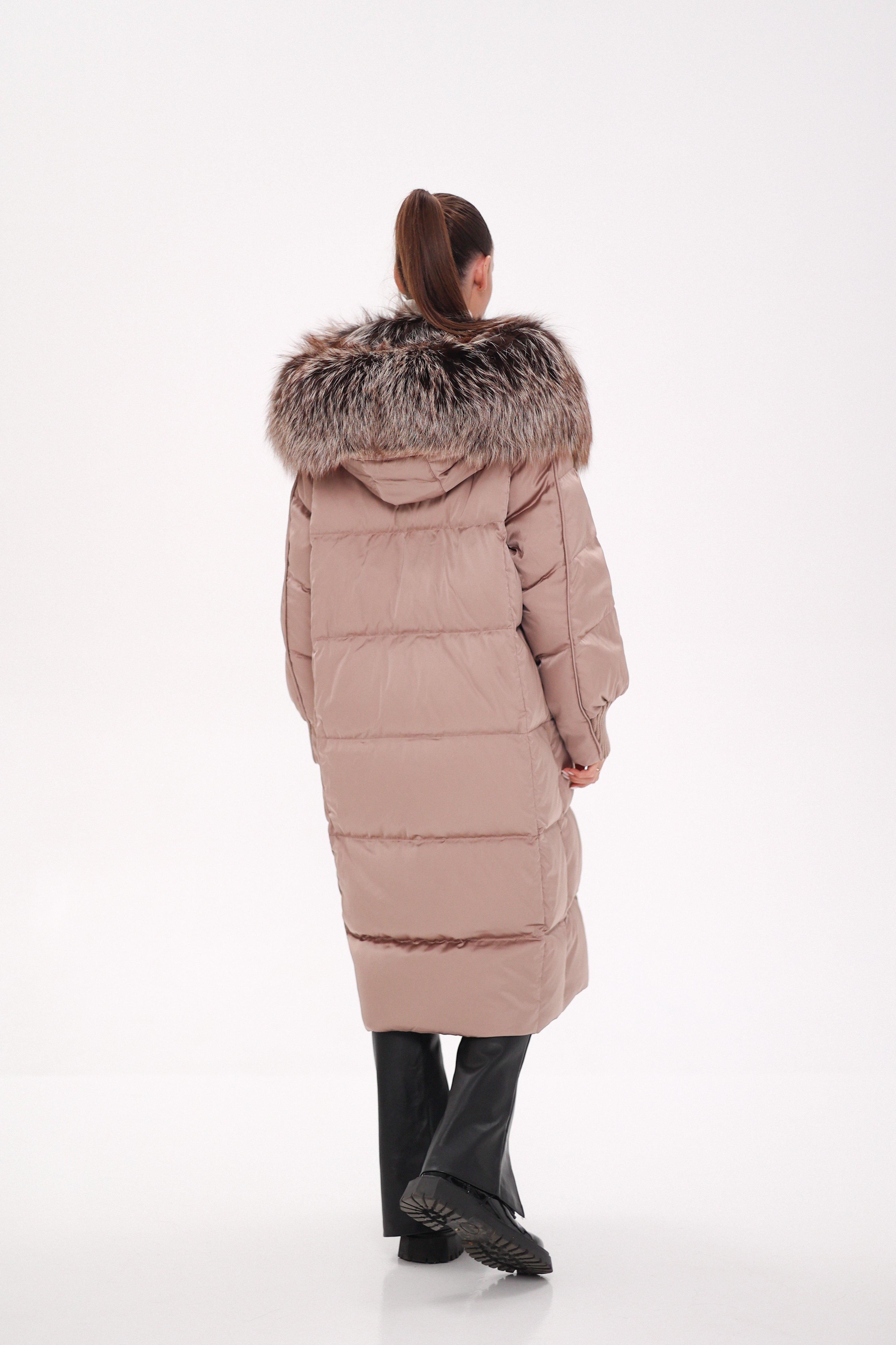 Rei Silver Fox Fully Lined Hood Down Coat in Blush